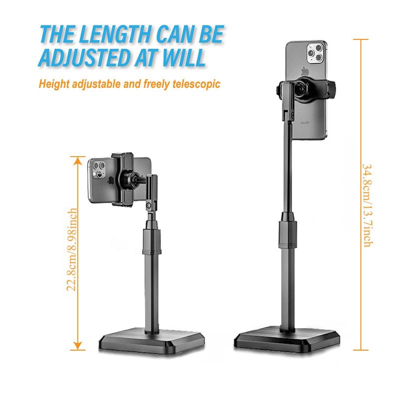 360-Degree Rotatable Phone Holder, Adjustable Height Phone Stand, Universal Phone Holder for Home Office, Phone Accessories for iPhone & Android