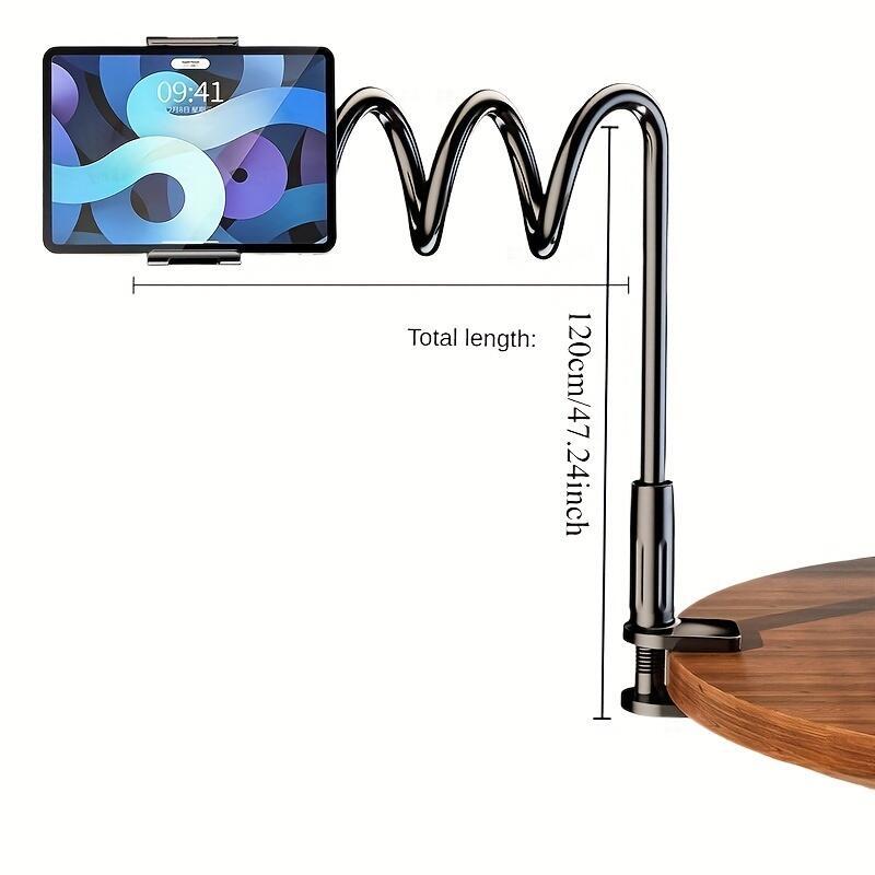 360  rotating phone tablet holder - sturdy and durable, no drop design, equipped with a charging port channel, suitable for bedside use