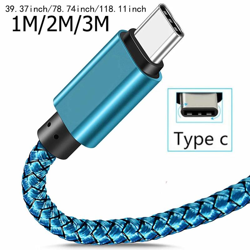 Type-C Fast Charging Data Cable, 1 Count 30W Fast Charging USB Type-C Cable, Nylon Braided USB To USB C Charging Cable, Phone Accessories