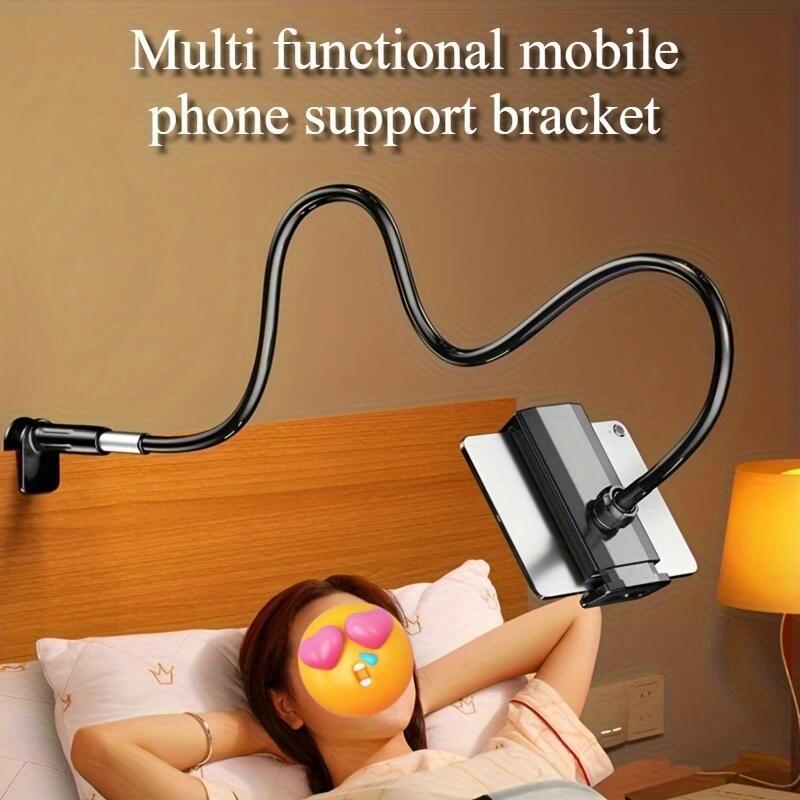 360  rotating phone tablet holder - sturdy and durable, no drop design, equipped with a charging port channel, suitable for bedside use