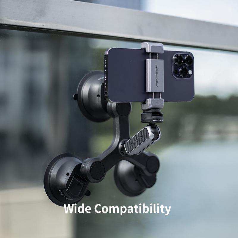 PGYTECH PGYTECH CapLock Three-arm Suction Mount Compatible for DJI OSMO Action 4 3 2, Gopro Hero 12 11 10 9, OSMO Pocket 3 2, Action Camera for Insta360 ONE RS R ONE X3 X2 with 1 4