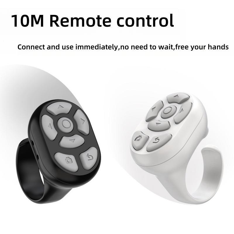 Wireless Page Remote Control, Portable Camera Shutter Remote Control, Multifunctional Magnetic Charging Ring Remote for Android & iPhone