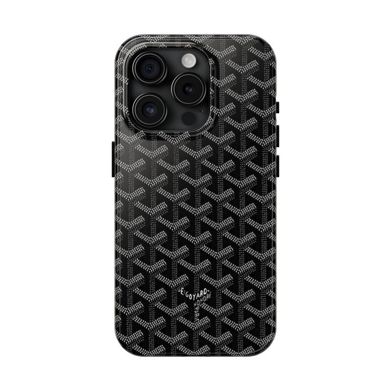 Black GY Pattern - Best Case for iPhone 15 14 13 12 11 Promax Mini Plus - Waterproof - Dual Layer for Extra Durability and Protection - Protective