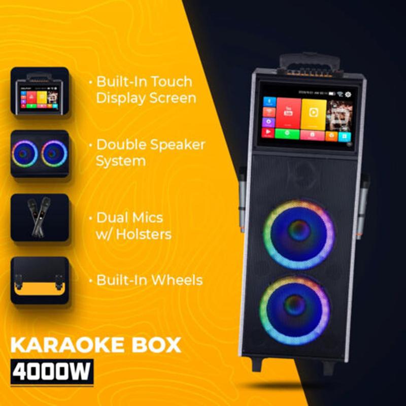 Professional Wirless Karaoke Machine 4000W Portable Speaker System 14.1