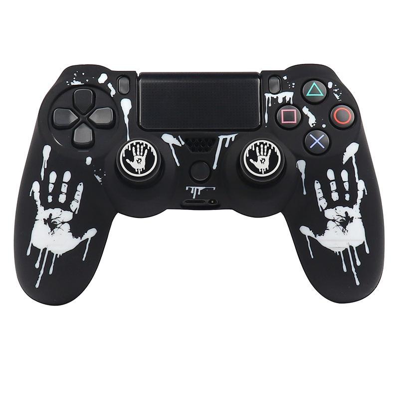 Blood Hand Print Game Controller Protector Set, 1 Set Silicone Handheld Game Controller Protector, Game Controller Protective Cover for PS4, Controller Accessories, Game Console  Accessories