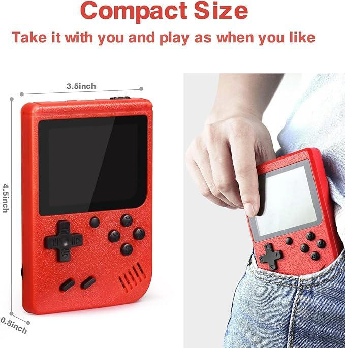 Handheld Game Console for Kids - 500 retro video games with gamepad - 3.0-inch LCD screen - Portable game player with rechargeable battery - Mini electronic toy gift for boys and girls, birthday gifts