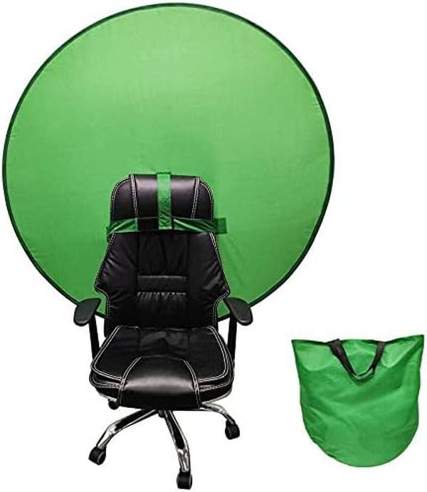 CAMOLA Portable Webcam Background, 75cm 110cm 142cm Collapsible Green Background for Video Chats, Zoom, Skype, Video, Photo, Single-Side Chromakey Green Screen for Chair