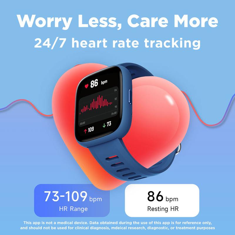 BIGGERFIVE Kids Smart Watch for Children No APP No Phone Needed, Fitness Tracker Watch Pedometer, Heart Rate, Sleep Monitor, IP68 Waterproof, Step Counter, Puzzle Games for Girls Boys Teens 5-16