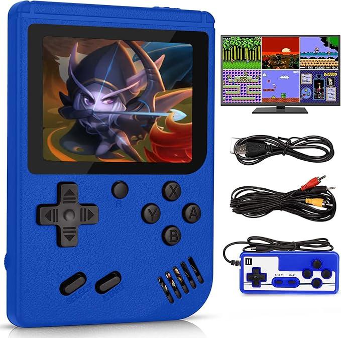 Handheld Game Console for Kids - 500 retro video games with gamepad - 3.0-inch LCD screen - Portable game player with rechargeable battery - Mini electronic toy gift for boys and girls, birthday gifts