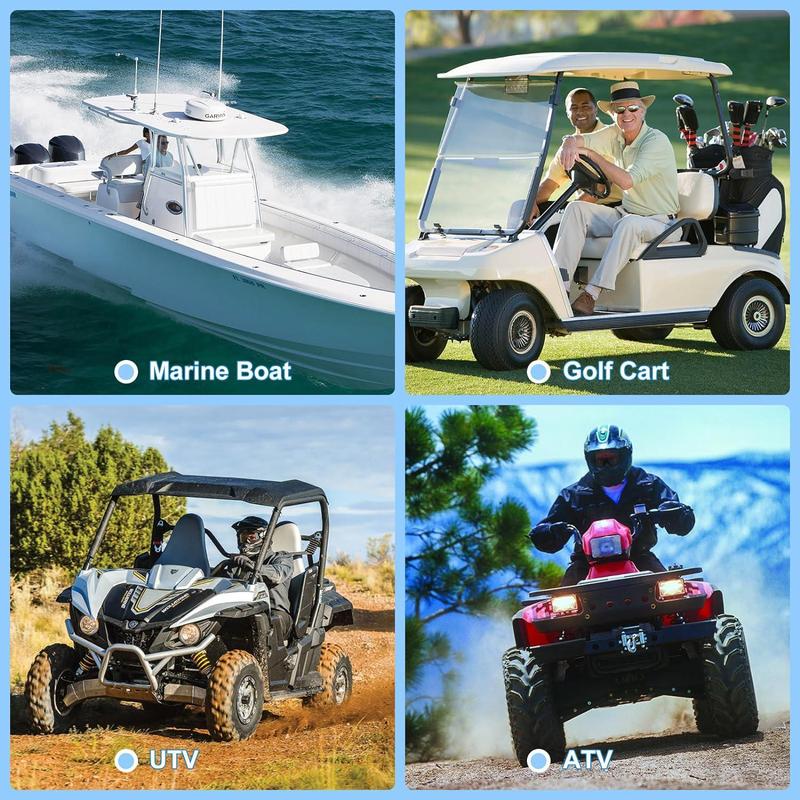 Herdio 120 Watts Outdoor Bluetooth Speakers Waterproof Surface Mounted For Marine Boat ATV UTV Heavy Duty Powersports Vehicles Backyard.