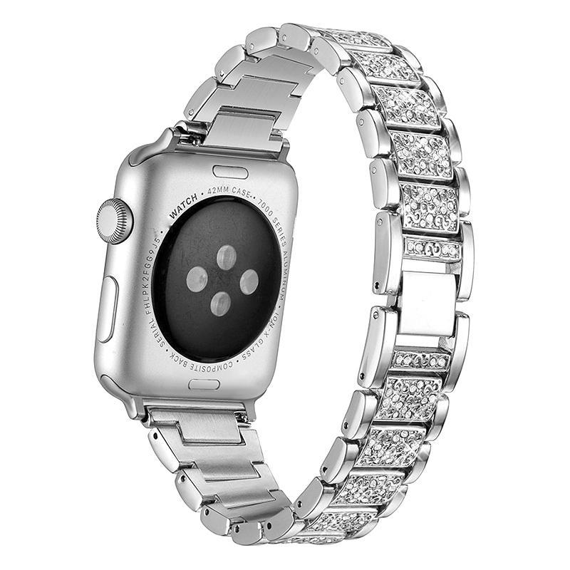 Rhinestone Decorated Smartwatch Band (Band Only), 1 Count Stainless Steel Watchband, Smart Watch Band, Watchband Compatible with Apple Smartwatches Ultra 8 7 6 SE 5 4 3, Watches Band, Wearable Accessories for Women