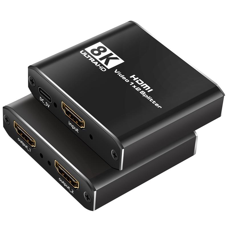 HDMI 1x2 8K60Hz 4K120Hz 1080P240Hz High-Definition Splitter for PS4 PS5, Computer, and TV with 1 Input and 2 Outputs Accessories hdmi splitter 4K HDMI