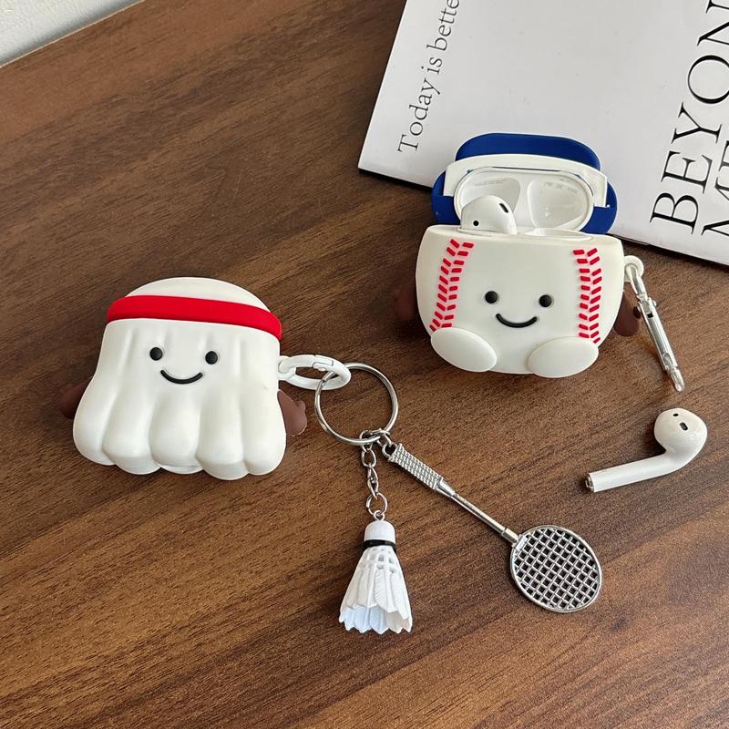 Cute Cartoon Ball Design Silicone Earphone Case (1 Count), Anti-drop Earphone Protective Cover, Earphone Accessories Compatible with AirPods 1 2 3 4 Pro Pro2