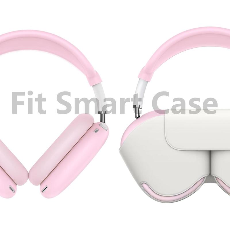 Silicone Case Cover for AirPods Max, Ear Pad Case Cover Ear Cups Cover Headband Cover for AirPods Max Headphones, Accessories Soft Silicone Protector for Apple AirPods Max New USB-C (2024) (Pink)