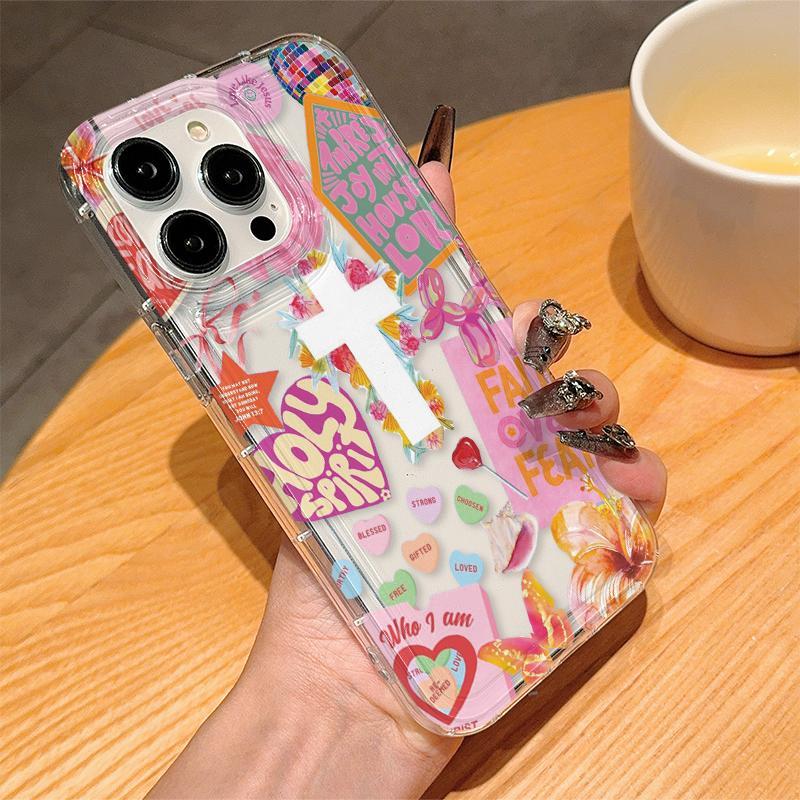 Cute Cross Pattern Phone Case, Anti-drop Phone Protector Cover, Phone Accessories Compatible with iPhone 6 7 8 X XR XS 11 12 13 14 15 Pro Max