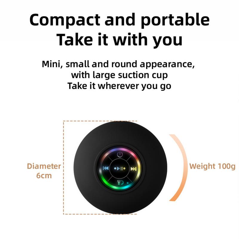 Upgraded Portable Shower Speaker, IPX7 Waterproof Bluetooth Wireless Speaker, Mini Speaker with Suction Cup and Mic for Bathroom Electronics for Halloween Thanksgiving Christmas New Year Gifts