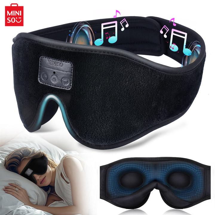 MINISO Sleep Headphones, 3D Sleep Mask Bluetooth Wireless Music Eye Mask, Sleeping Headphones for Side Sleepers Sleep Mask with Bluetooth Headphones Ultra-Thin Stereo Speakers Perfect for Sleeping