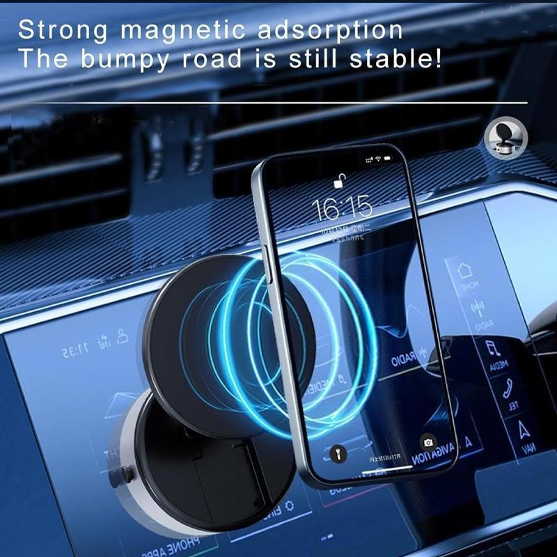 360 Degree Rotatable Car Magnetic Phone Holder, Electric Vacuum Magnetic Suction Car Phone Mount, Vacuum Glass Mirror Adsorption Magnetic Suction Cup Car Phone Mount for Windshield Dashboard