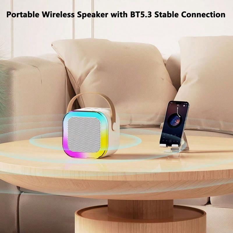 Portable Wireless Karaoke Speaker With Wireless Microphone, HIFI Stereo Sound KTV Speaker System, Wireless Speaker With RGB Colorful LED Lights,Modified Voice,Karaoke Machine For Outdoor, Sports, Travel, Best Gift For Home Party,Birthday Gift