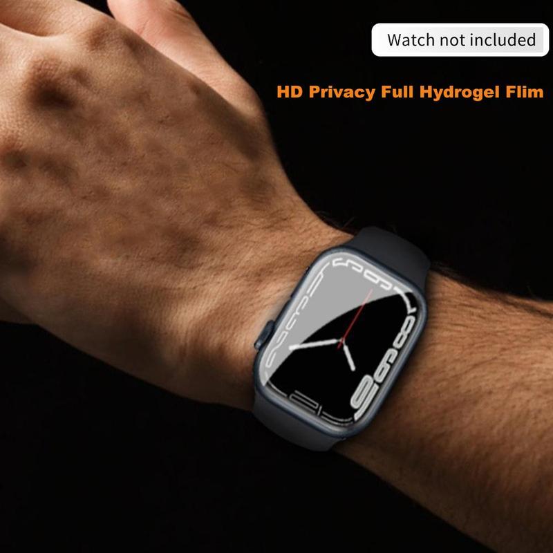 Full Privacy Hydrogel Screen Protector, 4 Counts TPU Screen Protector Compatible for Apple Watch Series 9 8 7 6 5 4 3 2 1, Soft TPU Screen Protector, HD Transparent Bubble Free Watch Screen Protector