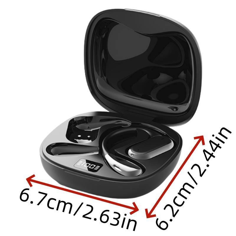 Wireless Bone Conductor Earphone with Charging Case, Open-ear Design Earbuds with LED Power Display, Sweat Resistant Earphone for Sports & Music Lovers