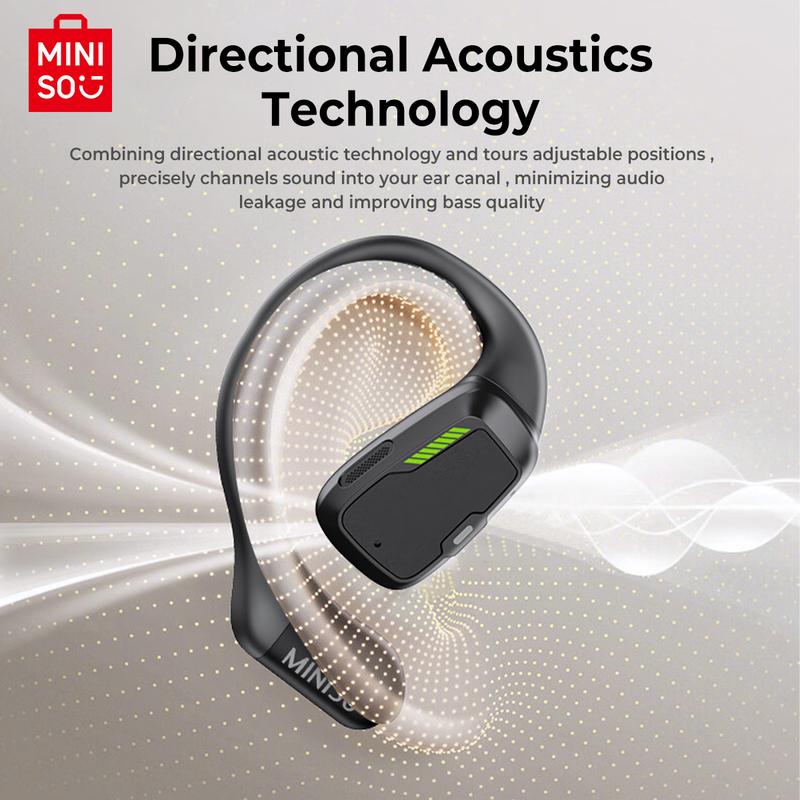 MINISO M98 Full-Color Display Touch Screen OWS Earphones Open Wireless Bluetooth 5.4 Earbuds Low latency Gaming Headsets 35 hours of ultra-long battery life Immersive HIFI Sound Quality Sports Wireless Headphones Sensitive Touch Built-in microphone