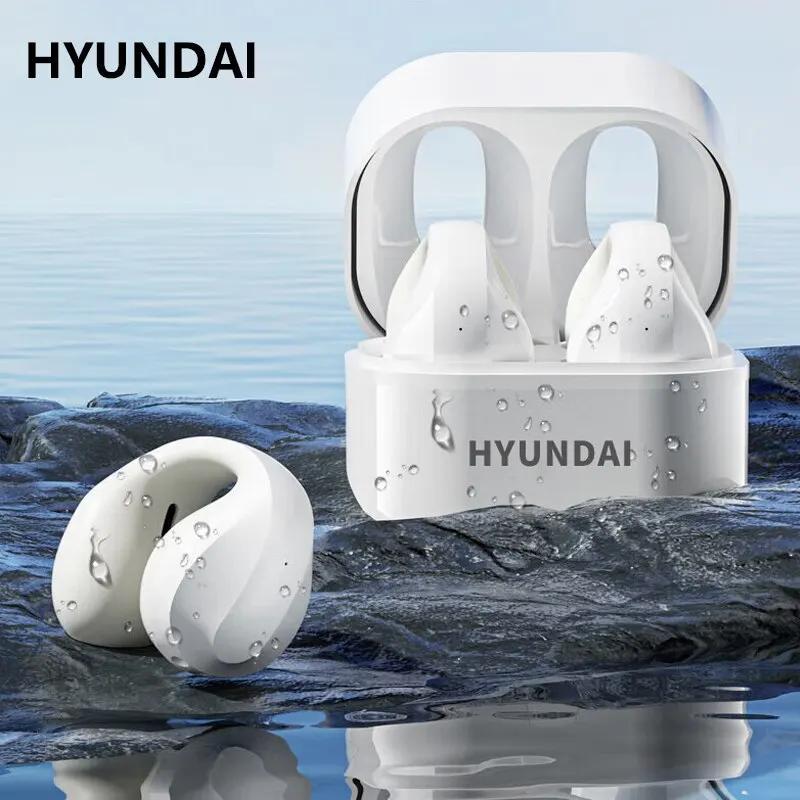 HYUNDAI Clip-on Design Wireless Headphones, 1 Pair Summer Noise Cancelling Headphones with Mic, HD Sound Effect BT Gaming Sports Music Wireless Earbuds for Men & Women