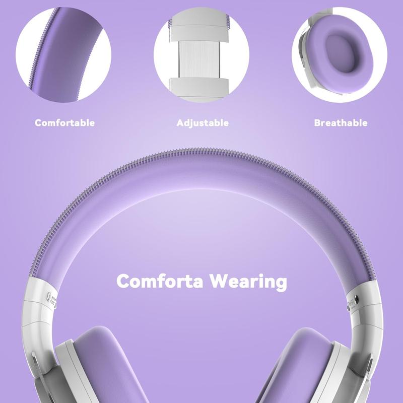 A88 Gaming Headset with Microphone, Stereo Wired Noise Cancelling Over-Ear Headphones with Mic for Pc, Ps5,  One Series X s, Ps4, Computer, Laptop, , , Gamer (Purple)