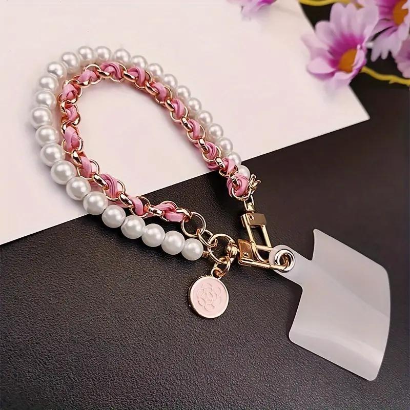 Fashion Faux Pearl Decorated Phone Chain, 3 Counts Anti-lost Phone Lanyard, Phone Strap for Women & Girls, Fashion Phone Accessories