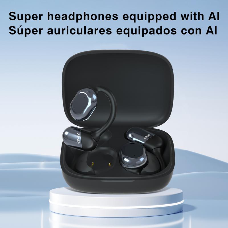 ZIHNIC AI Translation Wireless Bluetooth Open-Ear Earbuds, OWS Headphones Support 135 Languages,Automatic Translation Bluetooth V5.4 Earphones Support Phone Calls Music, AI Chat