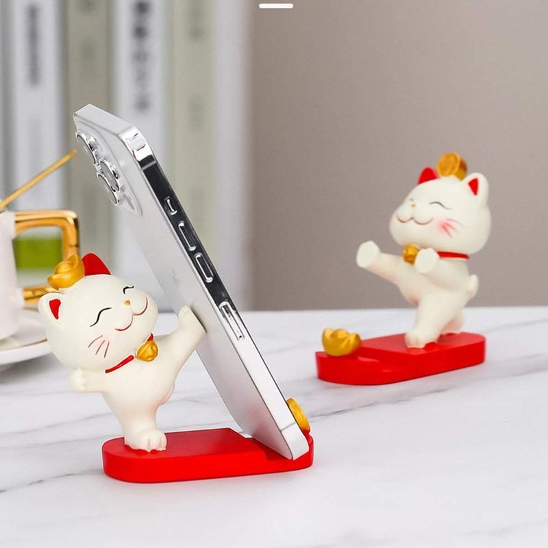 Mobile Phone Stand Accessories - Cute Aesthetic Fortune Lucky Cat Cellphone Smartphone Holder Mount