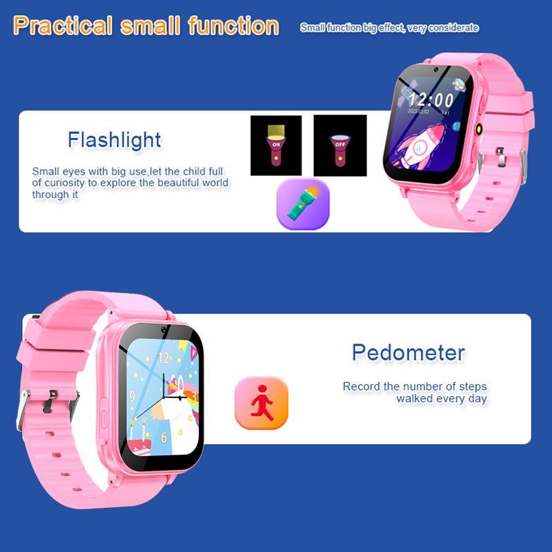 KGG Smart Watch for Students, Fashionable Digital Watch with Flashlight & Music Video Player, Pedometer Habit Tracking Sports Watch for Boys & Girls