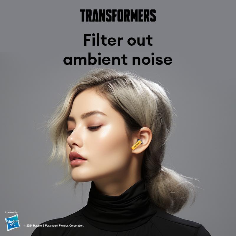 TRANSFORMERS TF-T51 Wireless Earphone, Semi-in-ear Design Earphone with Breathing Light, Bluetooth-compatible Earbuds for Gaming, Sports, Office