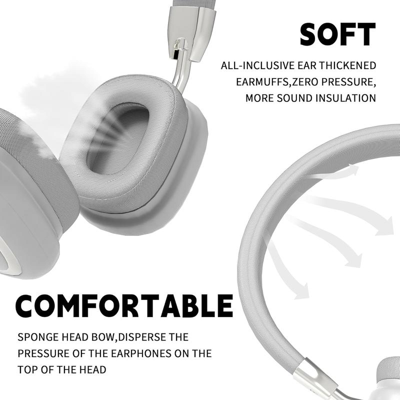 Bluetooth Wireless Headphones with HiFi Stereo ,Noise Cancellation for Phones and Computers - Foldable Gaming Headset - Fall Gifts