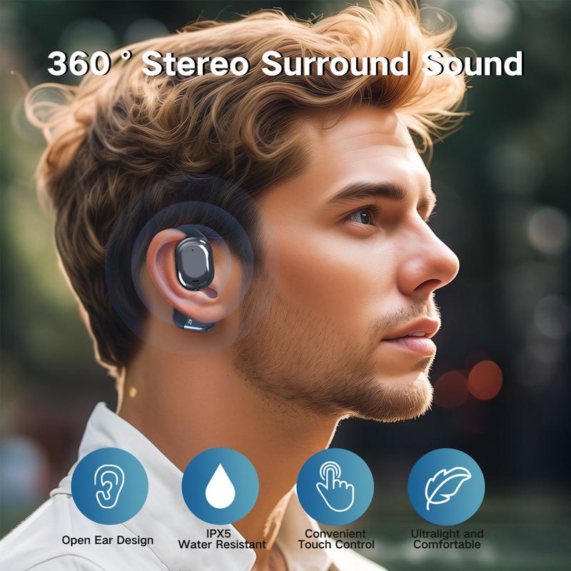 ZIHNIC AI Translation Wireless Bluetooth Open-Ear Earbuds, OWS Headphones Support 135 Languages,Automatic Translation Bluetooth V5.4 Earphones Support Phone Calls Music, AI Chat