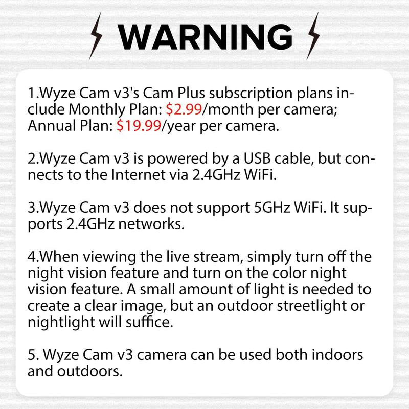 WYZE Cam V3 Security Camera, 1080P HD Indoor Outdoor Video Camera, Waterproof 2-Way Audio Cameras Compatible with Alexa, Google Assistant, IFTTT