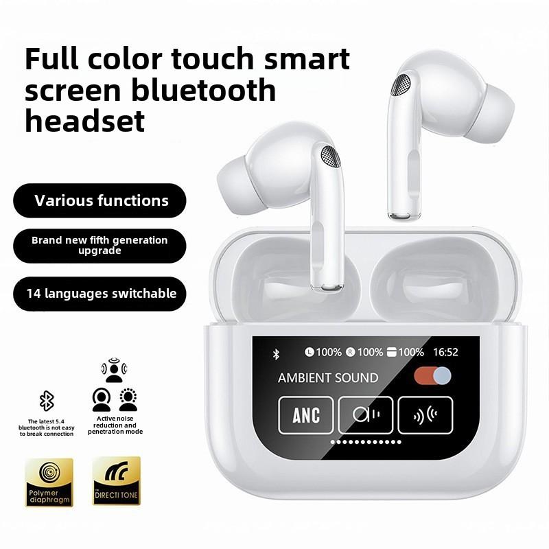 Touch Screen Bluetooth Headset with Noise Cancelling,ear bud wireless,translation earbuds,Bluetooth Headphones with LED Display,earphones,screen earbuds,head phon Bluetooth Headphones Portable Wired