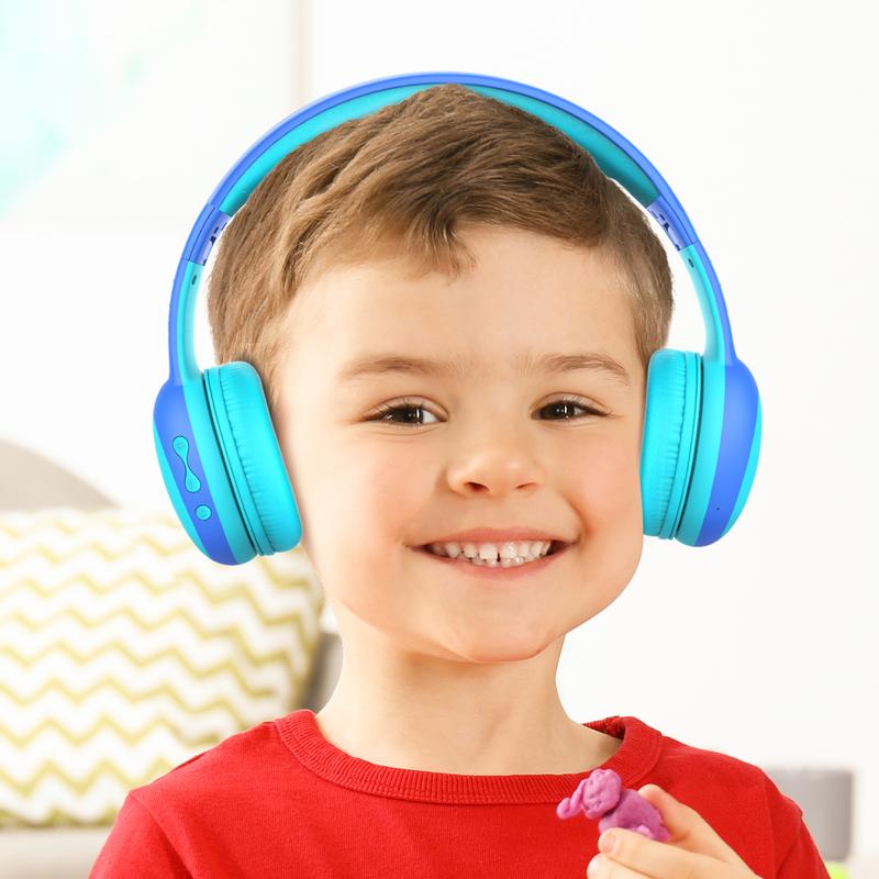 gorsun Kids Bluetooth Headphones with Microphone,Toddler Wireless Headsets with 85dB Volume Limited Hearing Protection,Stereo Over-Ear Headphones for Boys and Girls (Purple+Blue) headphones Audio Cable Portable  Christmas gifts for children 2024 Wireless