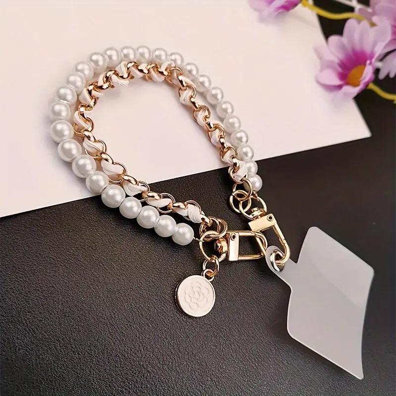 Fashion Faux Pearl Decorated Phone Chain, 3 Counts Anti-lost Phone Lanyard, Phone Strap for Women & Girls, Fashion Phone Accessories