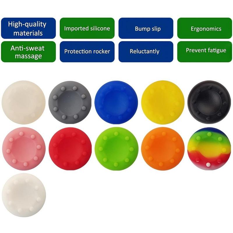 Random Color Silicone Thumb Grip Stick, 20pcs Thumb Wheel Grip for Xbox One XBOX360 PS4 PS3 Controllers