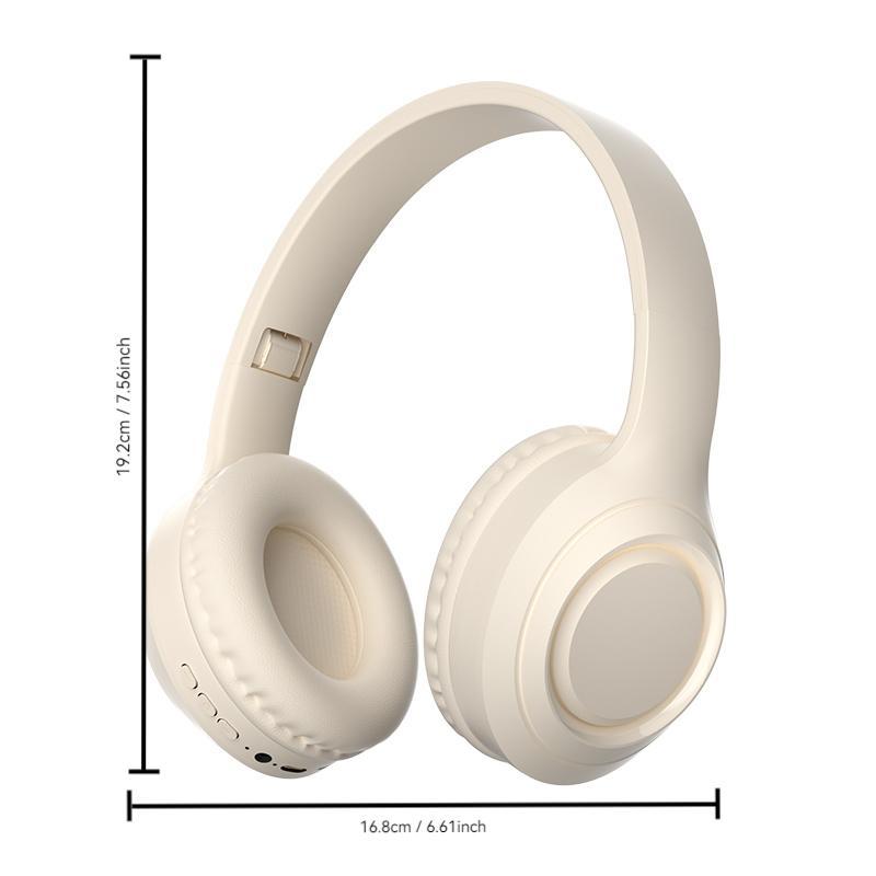 Foldable Wireless Headphones, Noise Cancelling Headphones with Built-in Microphone, Gaming Headset for Phones, Computers, MP3