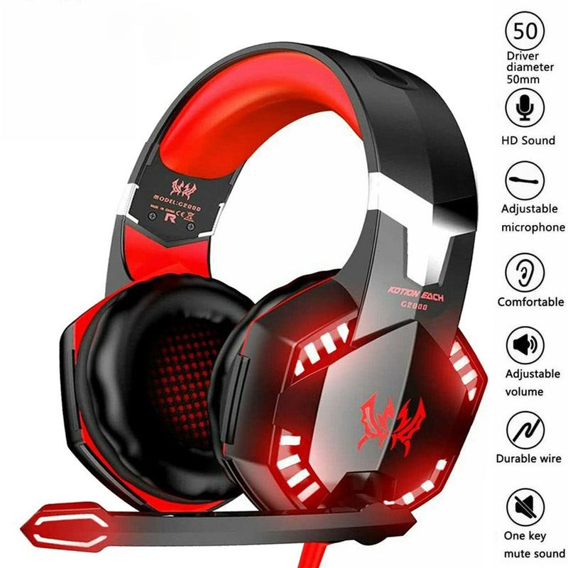 3.5mm Gaming Headset,Mic Headphones Stereo BassSurround,Wired Pro Gaming Headse,for PC, PS4, PS5, Xbox One and Switch Audio Earphones Headphones Electronic