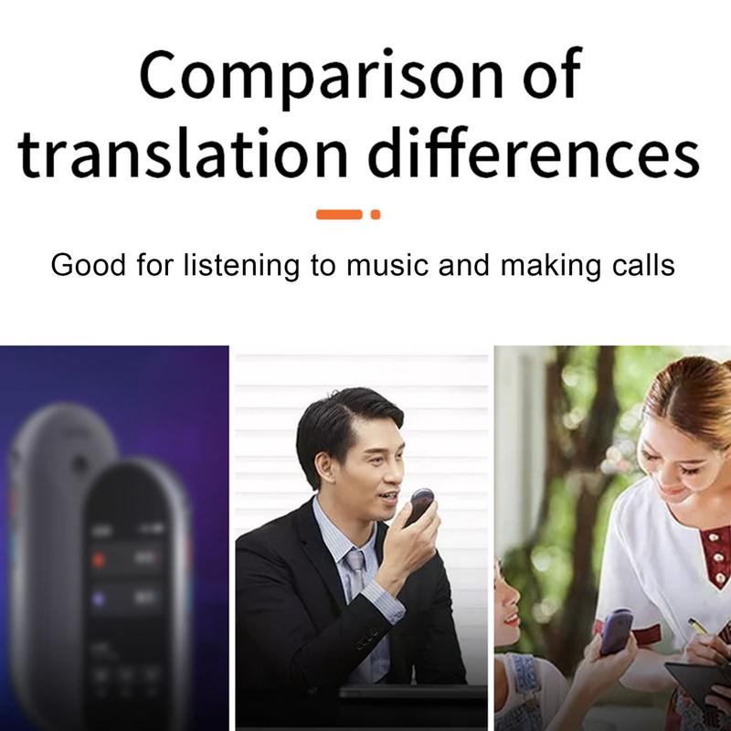 Language Translator Earbuds Multifunction 144 Languages Bluetooth Language Translator Device for Travel Shopping Black White