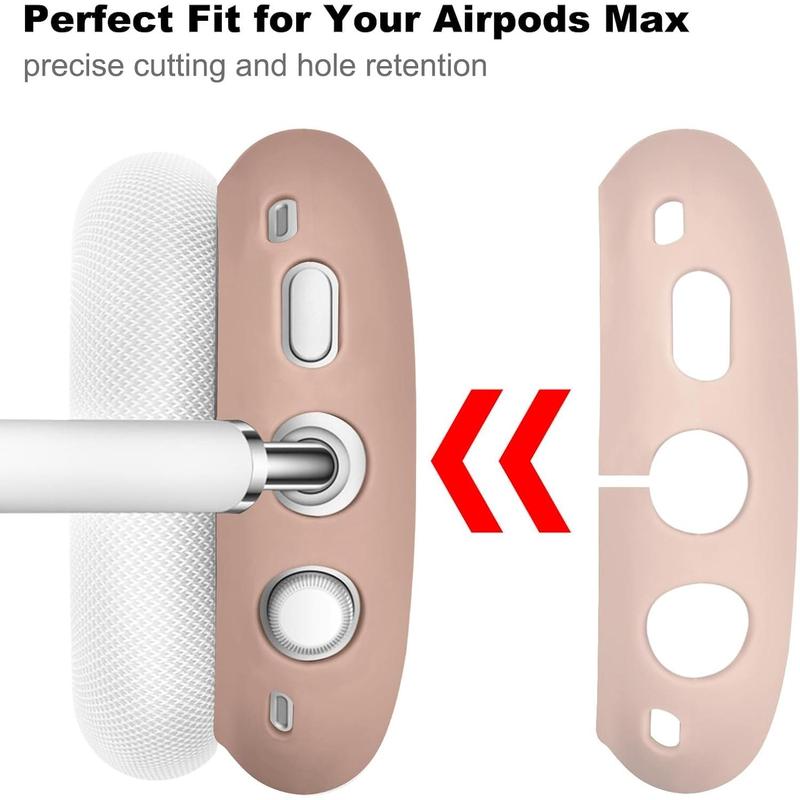 Airpods Max Case Cover, Silicone Case Cover for AirPods Max Headphones, Anti-Scratch Ear Pad Cover Headband Cover for Apple AirPods Max, Airpod Max Accessories (Milk Tea)