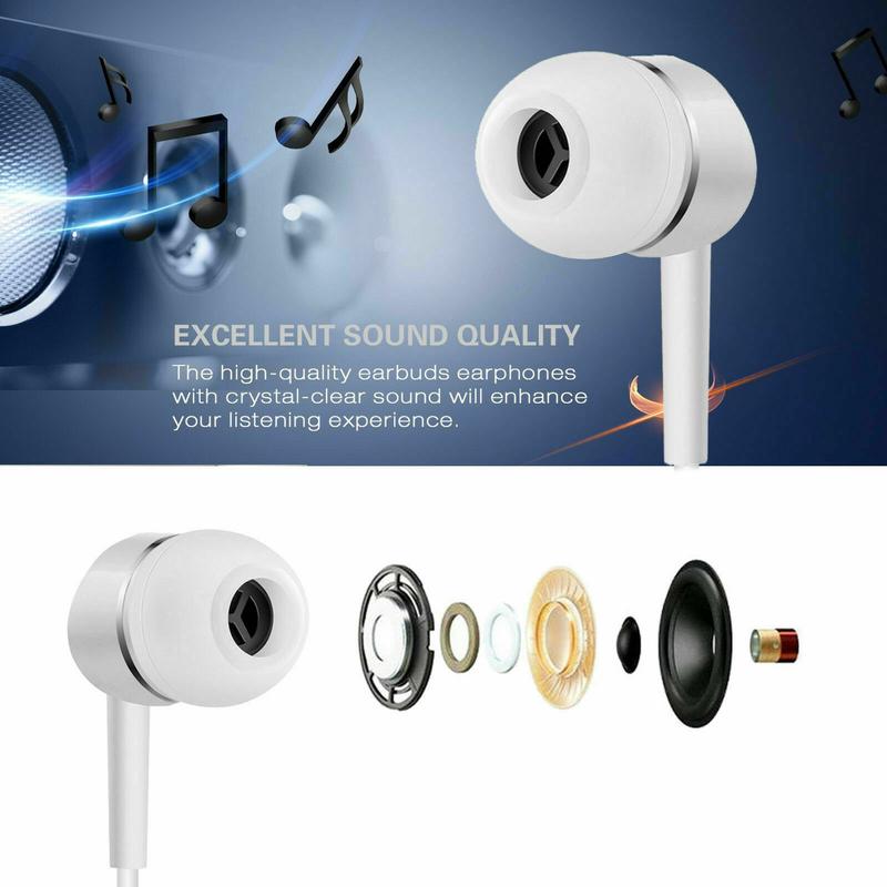 2-Pack Universal 3.5mm In-Ear Headset Earphone Wired Headphones Earbud With Microphone