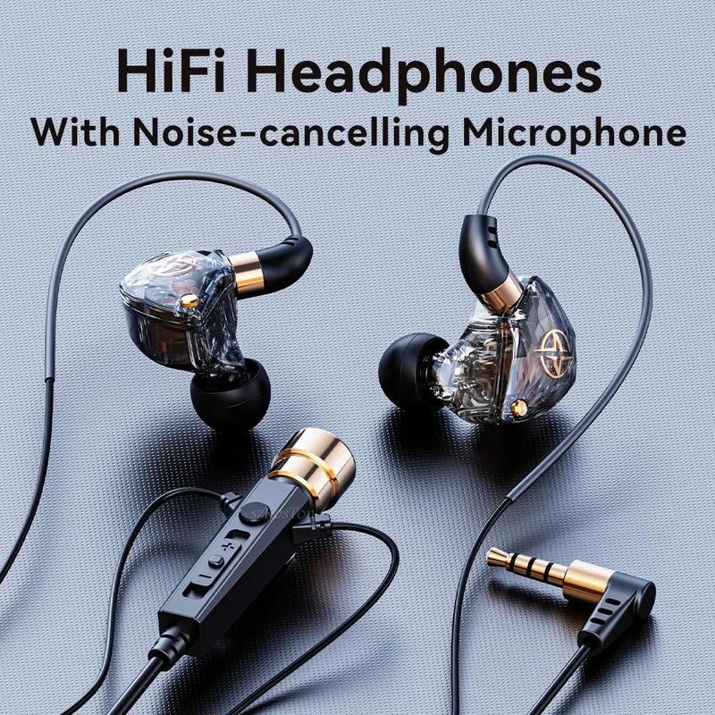 1.2m Wired Headphones with Noise-cancelling Microphone For Phone, Karaoke HIFI Stereo Sound Headset With Volume Control, Professional Audio Equipment For Singing, Recording, Games, Live Streaming, PC