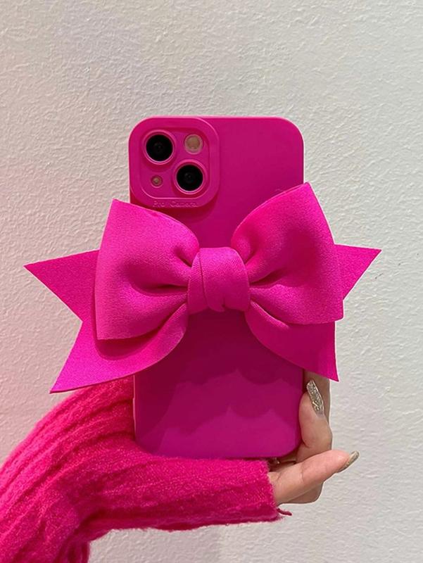 Kawaii Pink Neon Bow-Knot Decor Phone Case for Smartphones - Accessories