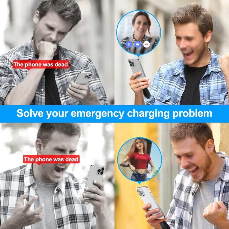 Portable emergency power bank support (Type-c or Lightning)