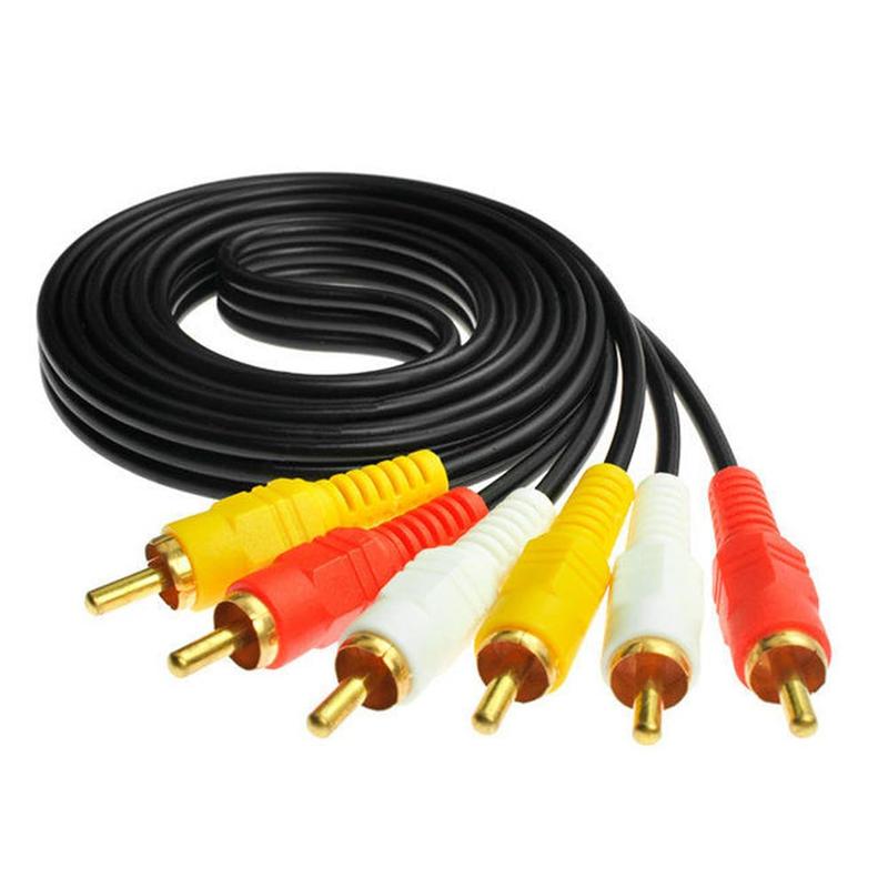 RCA ,3 RCA  Audio Video Composite ,AV   Plated, for TV, VCR, DVD, , Home Theater Receivers-5ft