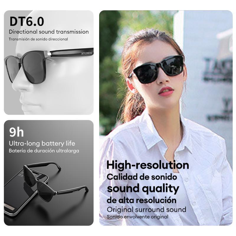 HYUNDAI C8 Smart Glasses, USB Rechargeable Wireless Headphone Smart Glasses for Listening To Music & Calling, Support 75 Languages BT Translation & Meeting Summary Glasses, Eye Glasses Camera, Electronic Gadgets